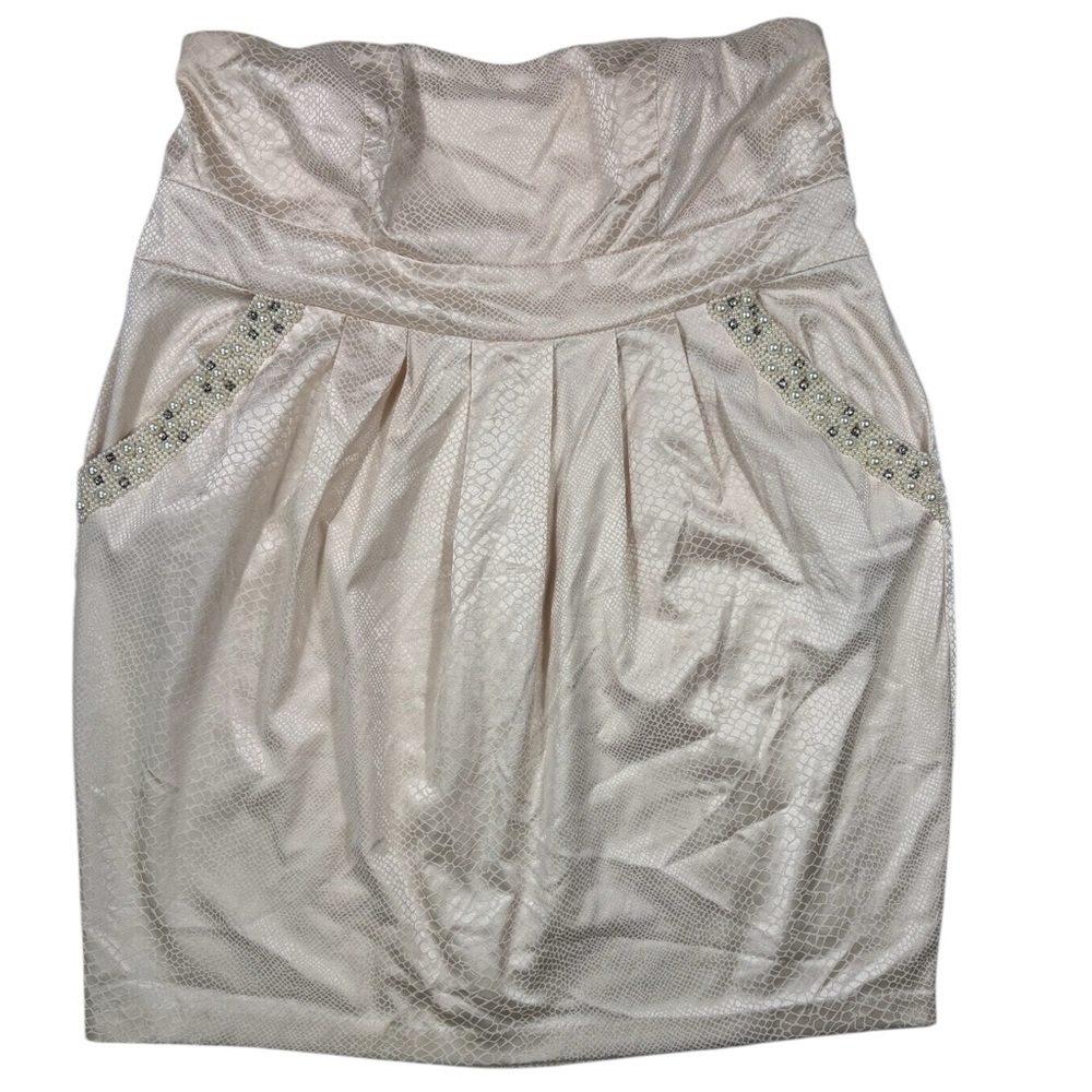 Torrid Blush Slight Shimmer Snake Print Embellished Pockets Mini Dress | Size 22 - Picture 9 of 12